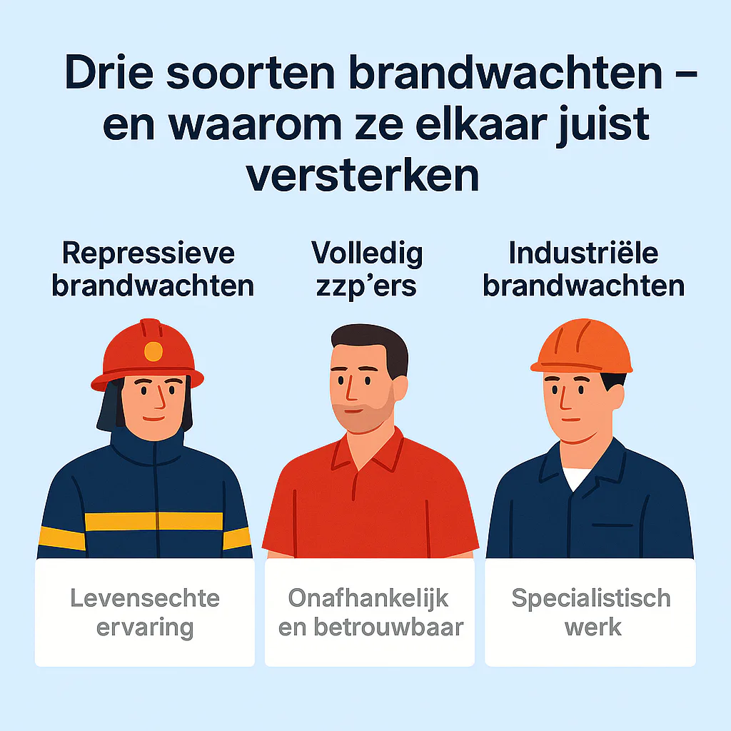 Brandwachten uit verschillende teams werken samen aan een veiligheidsplan